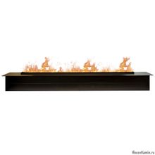 Паровой электрический очаг 3D Line-S 150 Matte Black RealFlame с реалистичным эффектом живого пламени 3D и пультом ДУ