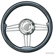 Osculati SS+carbon steering wheel 350 mm, 45.175.35