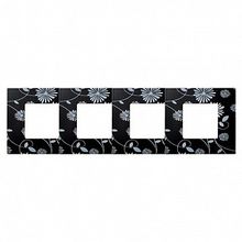Рамка 4 поста 27 PLAY, черный белый |  код. 2700647-802 |  Simon