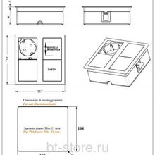 Asa VersaHit Dual 1х220 + 2 USB зарядки нерж. сталь (06015F00009)