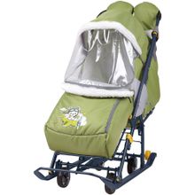 НИКА Санки коляска НАШИ ДЕТКИ 2 Летчик оливковый 2 шт уп