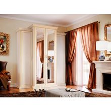 ПМ: КУРАЖ Шкаф 4-х дверный с пеналами и зеркалами Венето