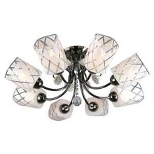 Потолочная люстра OML-328 черный хром белый хрусталь E14 8*60W 220V арт.OML-31907-08