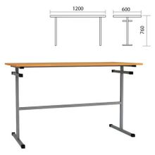 Стол для столовых 1200х600х760 мм, рост 6, серый каркас, ДСП пластик, цвет бук