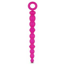 Розовая анальная цепочка-елочка SILICONE BEADS - 24,6 см. Розовый