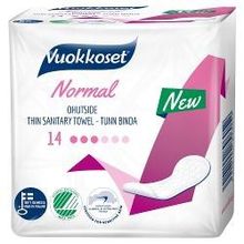 Женские гигиенические прокладки Vuokkoset Normal, 14 шт, без крылышек