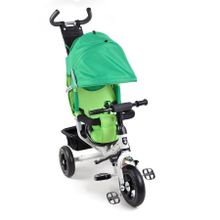 MINI TRIKE 3-х кол. вел. ЗЕЛЕНЫЙ 950D  (надувные колеса 10 8", 3 положения спинки, белая рама, )