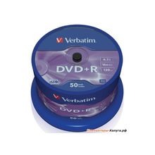 Диски DVD+R 4.7Gb Verbatim 16x  50 шт  Cake Box  &lt;43550&gt;