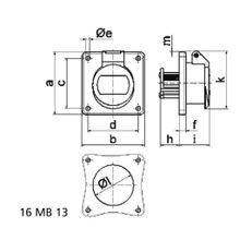 Bals Панельная розетка ELV Bals 4311 24 В 32 А 2 полюса IP44 винтовые клеммы серо-фиолетовая