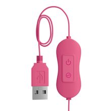 Розовая, работающая от USB вибропуля в форме кролика Cute