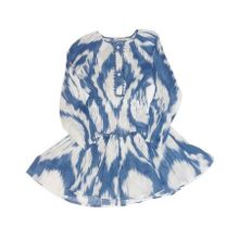 Leya.me Платье-туника из льна бело-синяя ALD 042