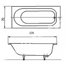 Чугунная ванна Tivoli Continental (170x70)