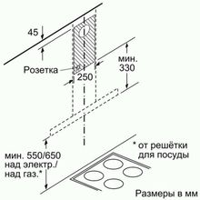 Каминная вытяжка Bosch DWB66BC50 нержавеющая сталь