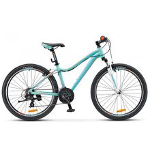 STELS Miss-6000V.17 26" (18ск, алюм, аморт.вилка, Vbr, Shimano RS36 TY500 TY300 TZ20)(V030, рама 15", морская волна оранжевый)