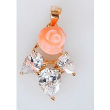 Кулон с кораллом "Розочка ободки"