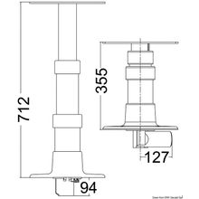 Osculati GIANT Electric table pedestal 12 V 355-712 mm, 48.720.12