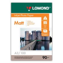 Фотобумага для струйной печати Lomond А3, 90 г м2, 100 листов, односторонняя матовая 0102011