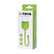 A-toys Зеленый силиконовый вагинальный шарик A-Toys с ушками