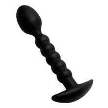 XR Brands Черный ребристый стимулятор простаты Sojourn Slim Ribbed Prostate Stimulator - 12,1 см. (черный)