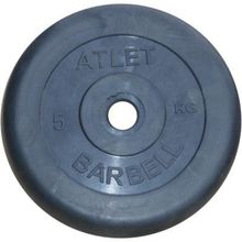 Диск MB Barbell Atlet обрезиненный черный d-26mm  5кг