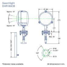 DHR Фара-искатель DHR 180CB 180CB024 24 В 170 Вт 230000 кд дальность до 480 м