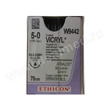 ВИКРИЛ 5 0, 75 см, фиолет. Реж. 16 мм, 3 8 W9442