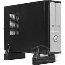 EXEGATE EX249483RUS Корпус Slim Minitower  MI-206L <Silver-Black, БП M350, 80mm, mATX, с выключателем, 2 SATA>