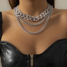 Многослойное колье под серебро (арт. 83395-2)