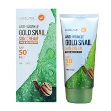 Крем для лица солнцезащитный против морщин с муцином улитки и золотом SPF50+ PA+++ Lebelage Anti-Wrinkle Gold Snail Sun Cream 70мл