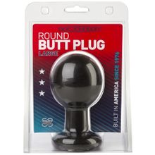 Круглая черная анальная пробка Classic Round Butt Plugs Large - 12,1 см. Черный