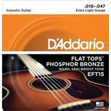 EFT15 FLAT TOPS Струны для акустической гитары фосфорная бронза 10-47 D`Addario