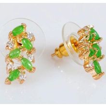 Серьги с хризопразом "Косичка"