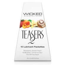 Набор из 10 вкусовых лубрикантов Wicked Teasers 2 (232463)