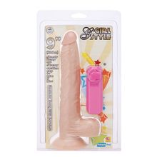  Телесный вибромассажёр на присоске G-GIRL STYLE 9INCH VIBRATING DONG - 22,9 см.