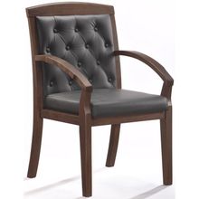 Конференц-стул Easy Chair 422 KR черный (рециклированная кожа темный орех)