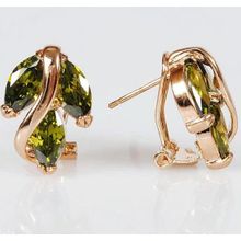 Серьги с перидотом "Большой рис"