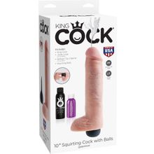 Фаллоимитатор King Cock 10  Squirting Cock с эффектом эякуляции - 25,4 см. телесный