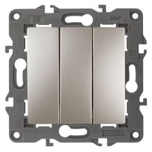 ЭРА Выключатель трехклавишный ЭРА Elegance 10AX 250V 14-1107-04 Б0034253 ID - 242558