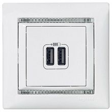 Розетка 2xUSB VALENA CLASSIC, белый |  код. 770470 |  Legrand