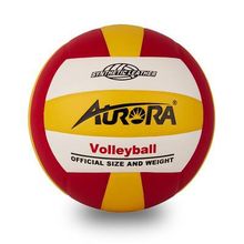 Мяч волейбольный AURORA размер 5. 18 панелей, красно-бело-желтый