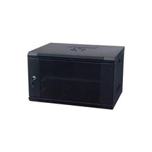 Шкаф настенный Krauler GPC76406, 2-х секционный, 6U, 600*450*368 мм, стекл. дверь, черный, собран