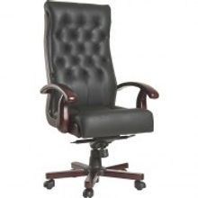 Кресло для руководителя DB-13 черное (кожа орех)