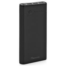 внешний аккумулятор Powerbank Molecula PB-20-03, 20000 mAh, черный, 3 USB-порта, max 2,1 A