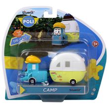 Robocar POLI Кэмп металлическая машинка 6см с большим прицепом 83405