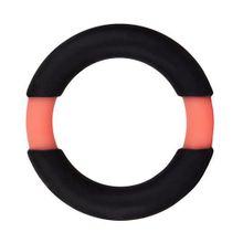 Dream Toys Чёрное эрекционное кольцо NEON STIMU RING 32MM BLACK ORANGE (черный)