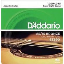 EZ890 AMERICAN BRONZE 85 15 Струны для акустической гитары Super Light 9-45 D`Addario