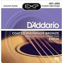 EXP26 COATED PHOSPHOR BRONZE Струны для акустической гитары Custom Light 11-52 D`Addario