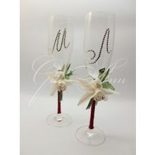 Свадебные бокалы со стразами Сваровски Gilliann Orchidea GLS099 - набор из 2 шт.