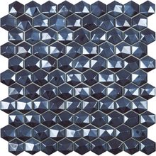 Мозаика Vidrepur Hexagon Hex Diamond № 374D Синий (на сетке) 30,7х30,7