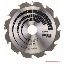 Bosch Пильный диск Bosch Construct Wood 180х30 мм 12FWF (2608640632 , 2.608.640.632)